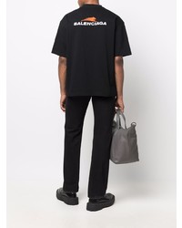 schwarzes T-Shirt mit einem Rundhalsausschnitt von Balenciaga