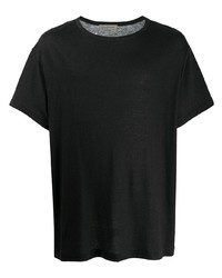schwarzes T-Shirt mit einem Rundhalsausschnitt von Yohji Yamamoto
