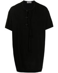 schwarzes T-Shirt mit einem Rundhalsausschnitt von Yohji Yamamoto