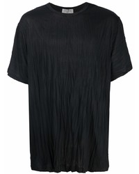 schwarzes T-Shirt mit einem Rundhalsausschnitt von Yohji Yamamoto