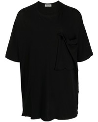 schwarzes T-Shirt mit einem Rundhalsausschnitt von Yohji Yamamoto