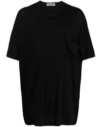 schwarzes T-Shirt mit einem Rundhalsausschnitt von Yohji Yamamoto