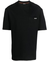 schwarzes T-Shirt mit einem Rundhalsausschnitt von Zegna