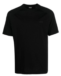 schwarzes T-Shirt mit einem Rundhalsausschnitt von Zegna