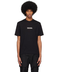 schwarzes T-Shirt mit einem Rundhalsausschnitt von Zegna