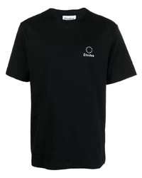 schwarzes T-Shirt mit einem Rundhalsausschnitt von Études