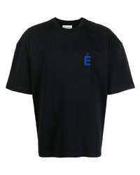 schwarzes T-Shirt mit einem Rundhalsausschnitt von Études
