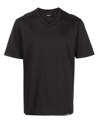 schwarzes T-Shirt mit einem V-Ausschnitt von 3.1 Phillip Lim