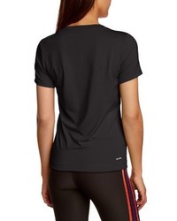 schwarzes T-Shirt mit einem V-Ausschnitt von adidas