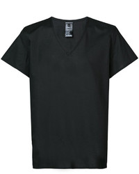 schwarzes T-Shirt mit einem V-Ausschnitt von Ann Demeulemeester