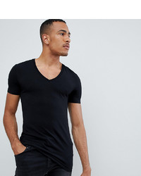 schwarzes T-Shirt mit einem V-Ausschnitt von ASOS DESIGN
