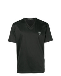 schwarzes T-Shirt mit einem V-Ausschnitt von Billionaire