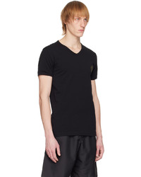 schwarzes T-Shirt mit einem V-Ausschnitt von Versace Underwear