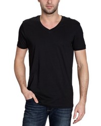 schwarzes T-Shirt mit einem V-Ausschnitt von BLEND