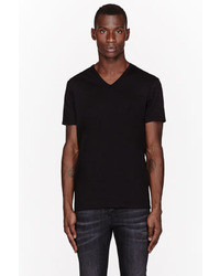 schwarzes T-Shirt mit einem V-Ausschnitt von Calvin Klein Underwear
