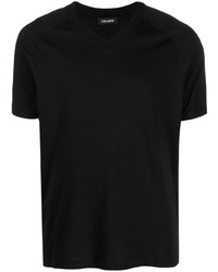 schwarzes T-Shirt mit einem V-Ausschnitt von Cenere Gb