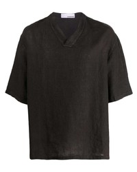 schwarzes T-Shirt mit einem V-Ausschnitt von Costumein