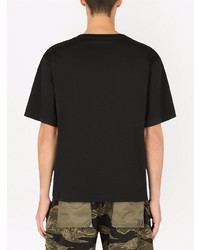 schwarzes T-Shirt mit einem V-Ausschnitt von Dolce & Gabbana