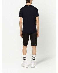 schwarzes T-Shirt mit einem V-Ausschnitt von Dolce & Gabbana