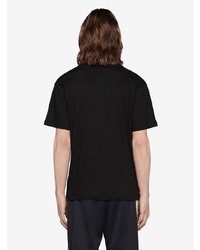 schwarzes T-Shirt mit einem V-Ausschnitt von Gucci