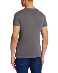 schwarzes T-Shirt mit einem V-Ausschnitt von edc by Esprit