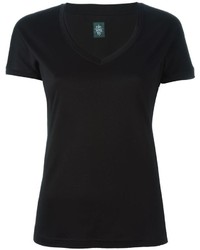 schwarzes T-Shirt mit einem V-Ausschnitt von Eleventy