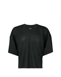 schwarzes T-Shirt mit einem V-Ausschnitt von Fear Of God