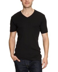 schwarzes T-Shirt mit einem V-Ausschnitt von Garage