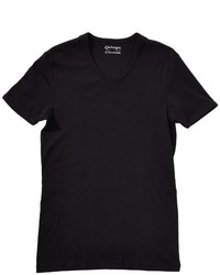 schwarzes T-Shirt mit einem V-Ausschnitt von Garage