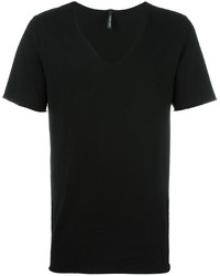 schwarzes T-Shirt mit einem V-Ausschnitt von Giorgio Brato