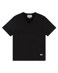 schwarzes T-Shirt mit einem V-Ausschnitt von Gucci