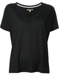 schwarzes T-Shirt mit einem V-Ausschnitt von J Brand