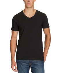 schwarzes T-Shirt mit einem V-Ausschnitt von Jack & Jones