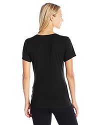 schwarzes T-Shirt mit einem V-Ausschnitt von Juicy Couture