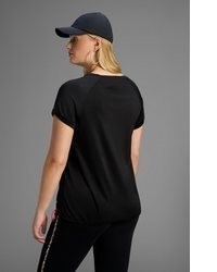 schwarzes T-Shirt mit einem V-Ausschnitt von KangaROOS