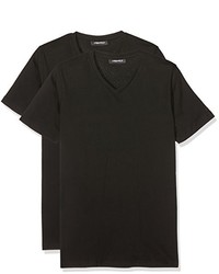 schwarzes T-Shirt mit einem V-Ausschnitt von Karl Lagerfeld