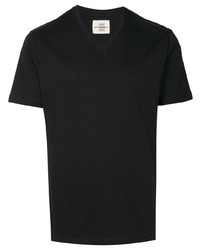 schwarzes T-Shirt mit einem V-Ausschnitt von Kent & Curwen