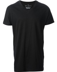 schwarzes T-Shirt mit einem V-Ausschnitt von Kris Van Assche