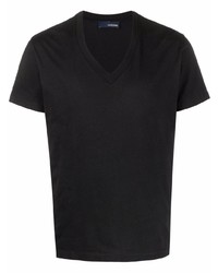 schwarzes T-Shirt mit einem V-Ausschnitt von Lardini