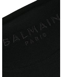 schwarzes T-Shirt mit einem V-Ausschnitt von Balmain