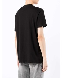 schwarzes T-Shirt mit einem V-Ausschnitt von Armani Exchange