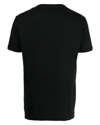 schwarzes T-Shirt mit einem V-Ausschnitt von Ea7 Emporio Armani