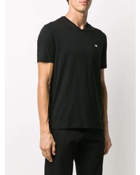 schwarzes T-Shirt mit einem V-Ausschnitt von Emporio Armani