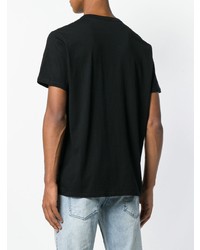 schwarzes T-Shirt mit einem V-Ausschnitt von Diesel