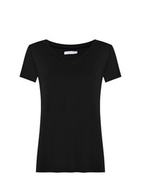 schwarzes T-Shirt mit einem V-Ausschnitt von Lygia & Nanny