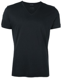 schwarzes T-Shirt mit einem V-Ausschnitt von Marc Jacobs