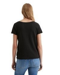 schwarzes T-Shirt mit einem V-Ausschnitt von Marc O'Polo Denim