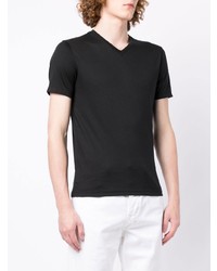 schwarzes T-Shirt mit einem V-Ausschnitt von Michael Kors