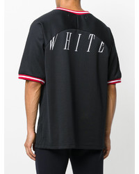 schwarzes T-Shirt mit einem V-Ausschnitt von Off-White