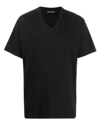 schwarzes T-Shirt mit einem V-Ausschnitt von Neil Barrett